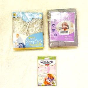 Baby Lot 3 SwaddleMe Swaddle Halo Sleep Sack Waterproof Bassinet Pad